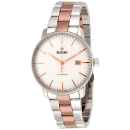 Rado Coupole Automatic Mens Watch r22876022 - White Dial with Rose Gold Ceramos Center Links