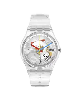 Ярко-мягкие часы с белым ремешком из органического материала Swatch, белый 30262 | blanco