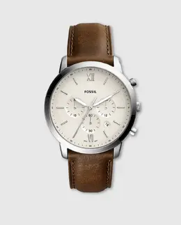 Fossil Neutra FS5380 коричневые кожаные мужские часы с хронографом, коричневый 1010641905491 | marrón