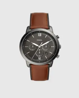 Fossil Neutra Chrono FS5512 черные кожаные мужские часы с хронографом, коричневый 1010641905988 | marrón