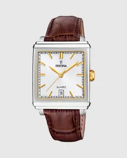 F20681/4 On The Square коричневые кожаные мужские часы Festina, коричневый 34627 | marrón
