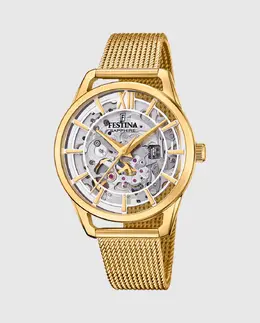 Женские часы F20629/1 Автомат золотистая сталь Festina, золотой 27039 | oro