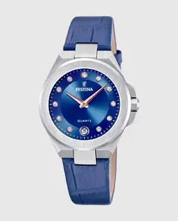 F20701/4 Женские часы Mademoiselle из синей кожи Festina, синий 35805 | azul