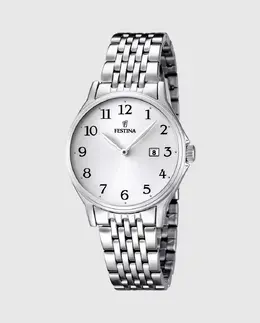 Женские часы F16748/1 Acero Classico из серебристой стали Festina, серебряный 23925 | plata