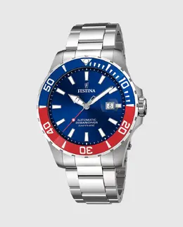 Мужские часы F20531/5 Автоматические серебристая сталь Festina, серебряный 25883 | plata