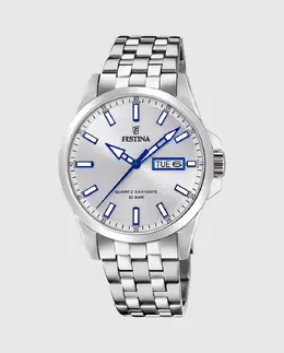 Мужские часы F20357/1 Acero Classico из серебристой стали Festina, серебряный 23925 | plata