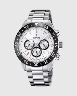 F20575/1 Мужские керамические часы из серебристой стали Festina, серебряный 26565 | plata