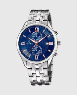 F6854/6 Timeless Мужские часы с хронографом из серебряной стали Festina, серебряный 23926 | plata