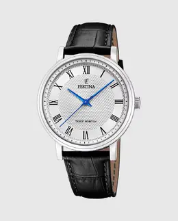 F20660/3 Solar Energy черные кожаные мужские часы Festina, черный 29563 | negro