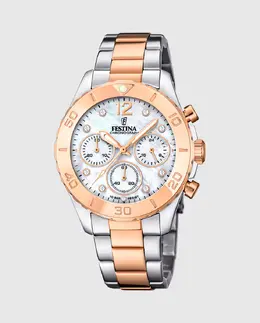 F20605/1 Женские часы Boyfriend из серебряной стали Festina, серебряный 25913 | plata