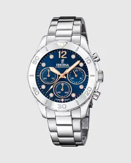 F20603/3 Женские часы Boyfriend из серебряной стали Festina, серебряный 25894 | plata