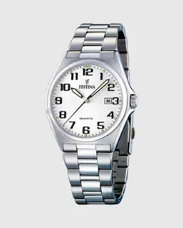 Мужские часы F16374/9 Acero Classico из серебристой стали Festina, серебряный 23925 | plata