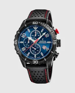 F20519/2 Chrono Sport черные кожаные мужские часы Festina, черный 23926 | negro
