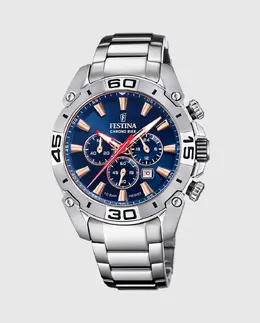Мужские часы F20543/4 Chrono Bike из серебристой стали Festina, серебряный 23925 | plata