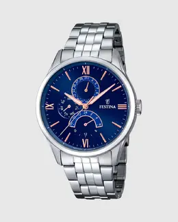 F16822/3 Ретро серебряные стальные мужские часы Festina, серебряный 23926 | plata