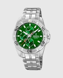 Мужские часы F20445/7 Многофункциональные серебристая сталь Festina, серебряный 34627 | plata