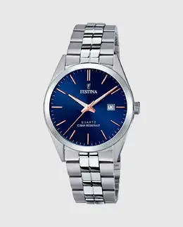 Мужские часы F20437/B Acero Classico из серебристой стали Festina, серебряный 23925 | plata