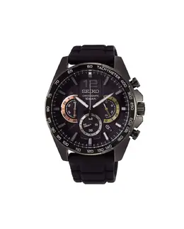 Neo Sports SSB349P1 силиконовые мужские часы с серебряным ремешком Seiko, черный 8431242964218 | negro