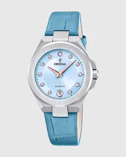 Женские часы F20701/3 Mademoiselle из синей кожи Festina, синий 35805 | azul