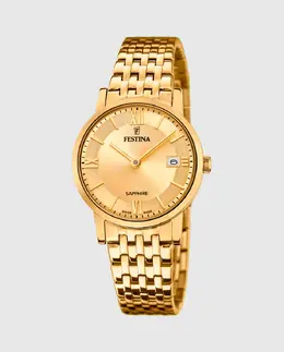Женские часы F20021/2 Swiss Made из золотой стали Festina, золотой 26565 | oro