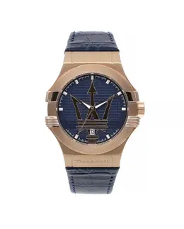 Potenza R8851108027 мужские часы из кожи с синим ремешком Maserati, синий 21788 | azul