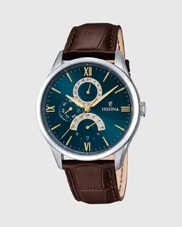 Мужские часы F16823/A Acero Classico на коричневой коже Festina, коричневый 27976 | marrón