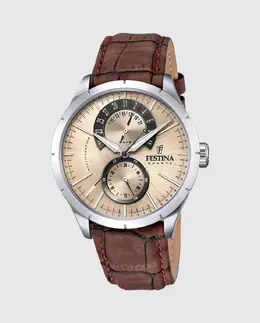 F16573/9 Ретро коричневые кожаные мужские часы Festina, коричневый 23926 | marrón