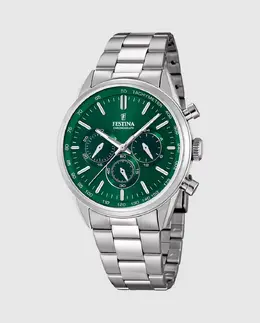 F16820/R Мужские часы Timeless Chronograph из серебряной стали Festina, серебряный 29077 | plata