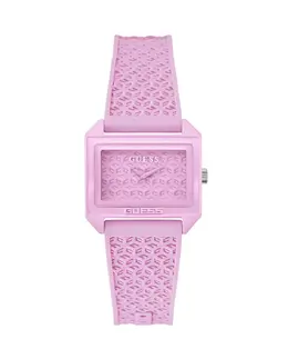 Силиконовые женские часы Mod pop GW0677L2 с розовым ремешком Guess 91661540653 | rosa