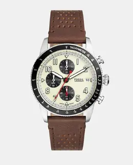 FS6042 Коричневые кожаные мужские часы с хронографом Fossil 4064092267310 | marrón