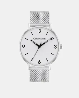 Современные мужские часы 25200433 со стальной сеткой Calvin Klein, серебрянный 7613272582551 | plata