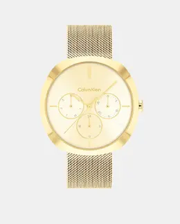 CK Shape 25200339 Многофункциональные женские часы с золотой стальной сеткой Calvin Klein, золотой 7613272543514 | oro