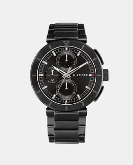 Lorenzo 1792119 многофункциональные мужские часы из черной стали Tommy Hilfiger 7613272577175 | negro