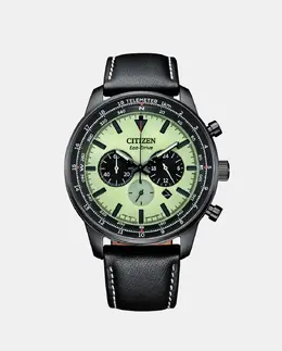 OF2024 CA4505-21X Кожаные мужские часы Eco-Drive Citizen, черный 8018225038021 | negro