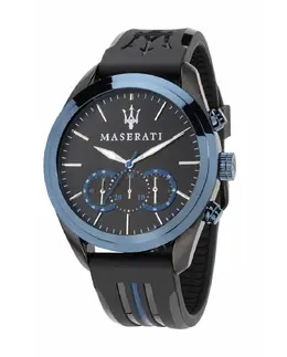Мужские часы Traguardo R8871612006 из силикона с черным ремешком Maserati, черный 8033288702191 | negro