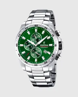 F20463/3 Chrono Sport мужские часы из серебристой стали Festina, серебрянный 8430622748059 | plata