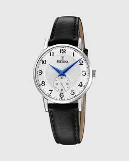 Женские часы F20570/1 Классический черный кожаный ремешок Festina 8430622785719 | negro