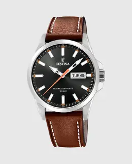 Мужские часы F20358/2 Acero Classico на коричневой коже Festina 8430622716881 | marrón