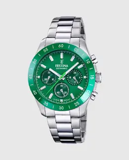 F20693/5 Женские керамические часы из серебристой стали Festina, серебрянный 8430622830426 | plata