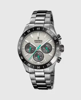 F20703/1 Женские керамические часы из серой стали Festina 8430622830297 | gris