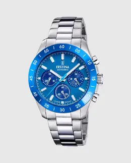 F20693/4 Женские керамические часы из серебристой стали Festina, серебрянный 8430622830211 | plata