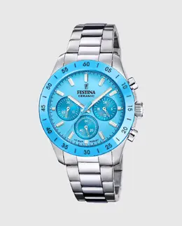 F20693/3 Женские керамические часы из серебристой стали Festina, серебрянный 8430622830327 | plata
