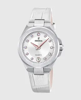 Женские часы F20701/1 Mademoiselle из белой кожи Festina 8430622830266 | blanco