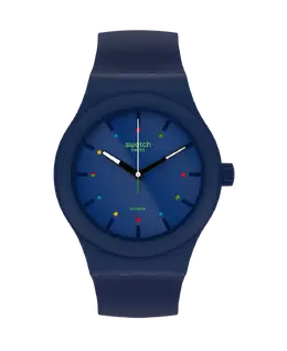 Часы waktu51 с синим ремешком из материала биологического происхождения Swatch, цвет Azul 7610522832176 | azul