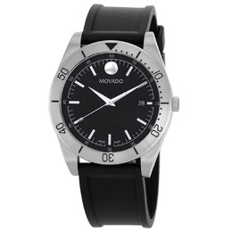 Movado Sport Quartz Black Dial Mens Watch - 607989