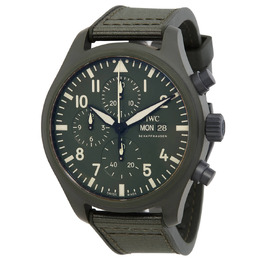IWC Pilot Top Gun Woodland Chronograph Automatic Green Dial Mens Watch IW389106