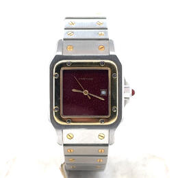 Pre-Owned Cartier Santos Carree 2960 Automatic Red Dial Unisex Watch