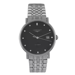 Pre-owned Longines Elegant Collection Automatic Diamond Black Dial Mens Watch l4.810.4.57.6