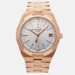 Vacheron Constantin Silver 18k Rose Gold Overseas 4500V Men's Wristwatch - Model: 1075914