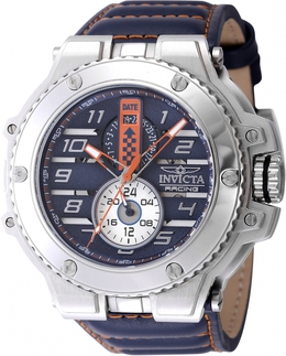 Invicta 47378 - Mens Racing Downforce GMT Quartz Blue Dial Watch